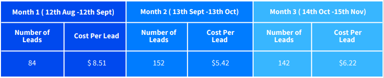 facebook ads case study case 2 table