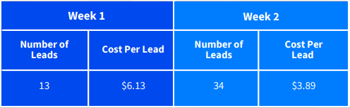 facebook ads case study case 6 table 1